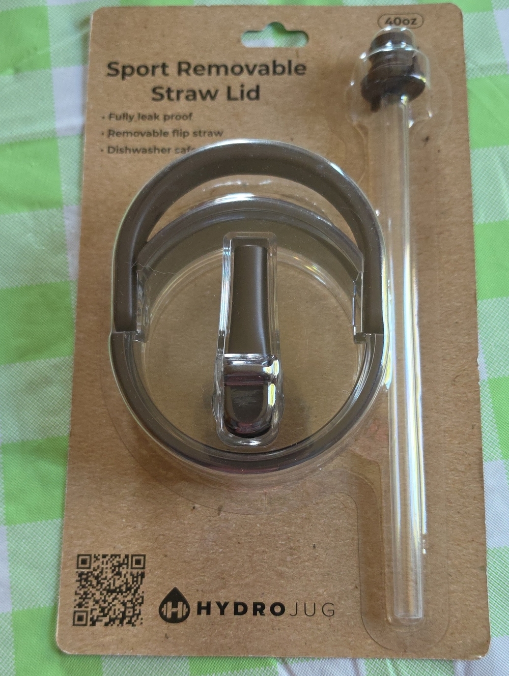 HydroJug 40 oz Sport Removable Straw Lid - Autumn Checkers